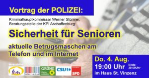 Vortrag der POLIZEI: „Sicherheit für Senioren – die aktuellen Betrugsmaschen“ @ Haus St. Vinzenz von Paul